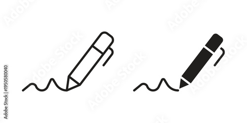 Write icon concept. Simple solid style. line stroke icons