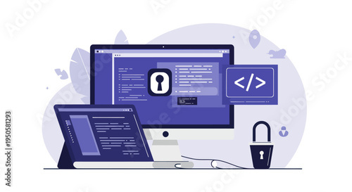 Computer Security System Illustration.