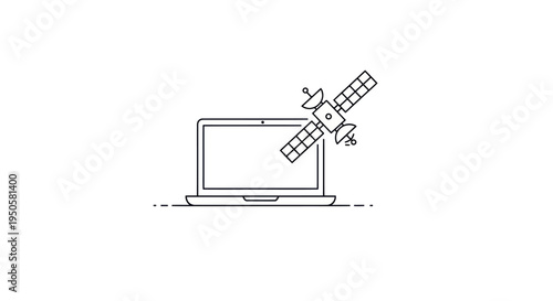 Laptop with Satellite Connection.