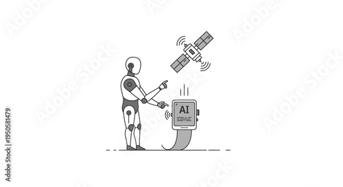 Robot Interacting with AI.