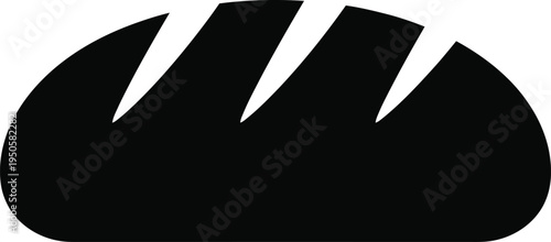 Artisan Bread Loaf Black Silhouette Vector Icon