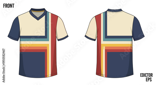 Colorful Striped T Shirt Design.
