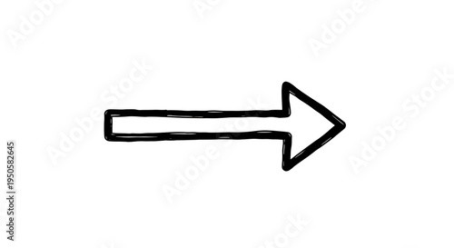 A hand-drawn, black arrow pointing right on a clean white background
