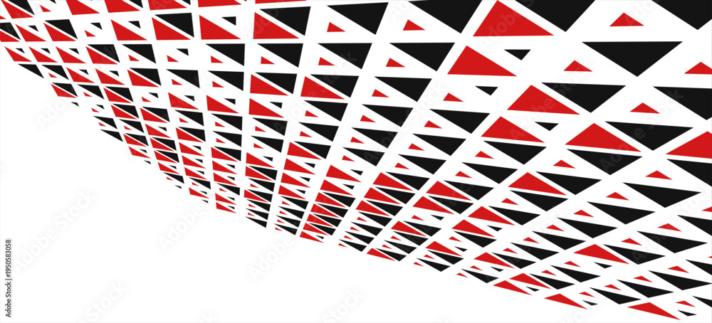 Obraz premium Abstract Red Black Triangle Geometric Perspective Background