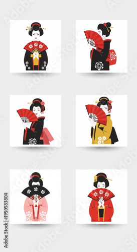 Japanese Geisha Kokeshi Dolls Collection: Traditional Art, Culture, and Fashion