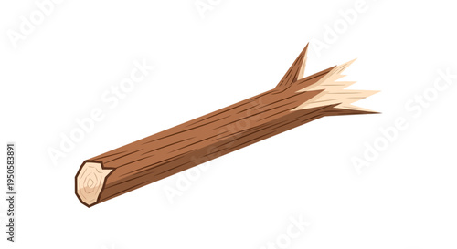 Broken Pencil Illustration Isolated.