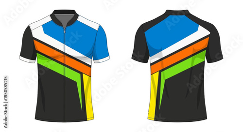 Colorful Polo Shirt Front Back.