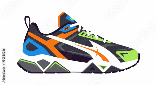 Colorful Sneaker Shoe Footwear.
