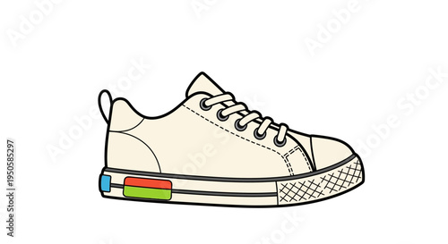 Colorful Sneaker Side View.