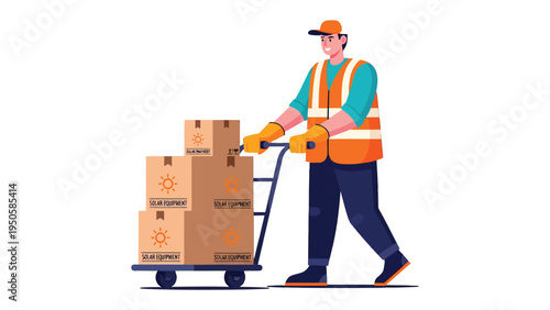 Delivery Agent: A diligent delivery agent navigates with purpose, efficiently transporting multiple packages, a symbol of reliable service and timely fulfillment.