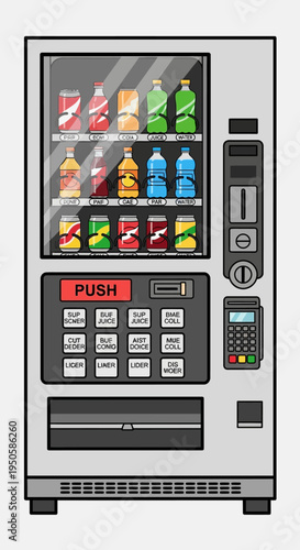 Pixel Art Vending Machine Filled With Assorted Drinks and Snacks