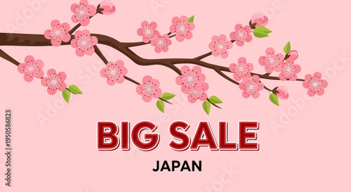 Big Sale Japan Cherry Blossom Spring Festival Announcement Banner