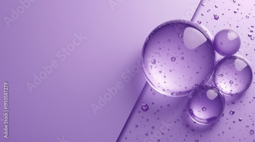 purple cosmetic serum bubbles abstract background molecular structure scientific research new formula liquid collagen essence gel texture macro 3d illustration