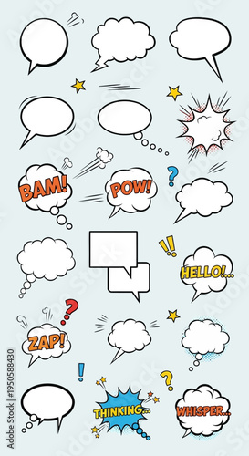 Comic Book Speech Bubbles and Sound Effects Collection