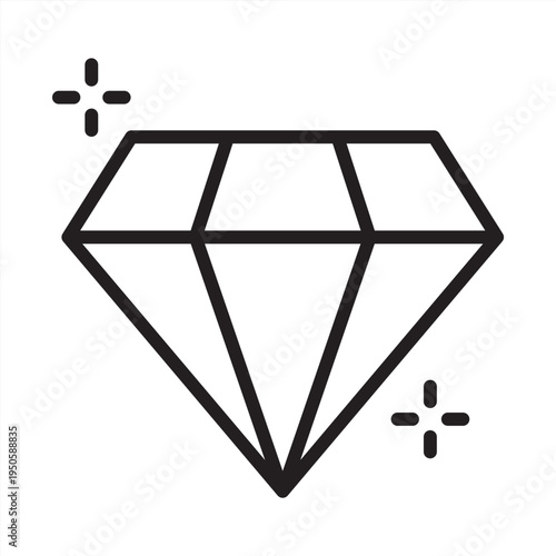 Quality icon. Diamond icon. Icon symbol for quality, excellence, premium, luxury, value, purity, durability, brilliance, gem, diamond. Vector illustration