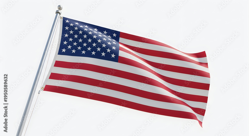 Fototapeta premium The american flag waving in the wind