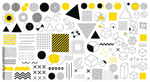 Geometric Shapes and Patterns A Diverse Collection of Abstract Graphic Elements for Design Projects