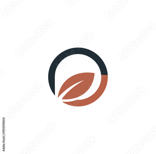 Abstract leaf symbol design on black background