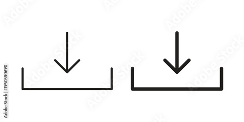Download icon concept. Glyph and line vector illustrations on white background