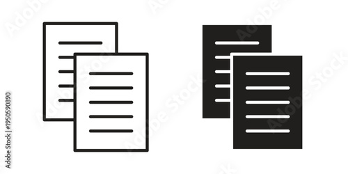 Duplicate icon concept. Glyph and line vector illustrations on white background