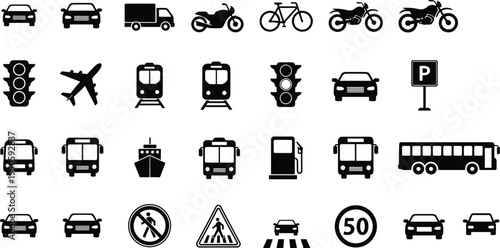 Set of digital device line vector icons for mobile phone, computer hardware, smart watch, electronic gadgets, and technology interface design