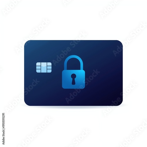 Free Download Blue Credit Card with Chip and Lock Symbol - GFXLoad