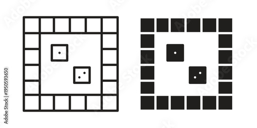 Game board icon concept. Glyph and line vector illustrations on white background