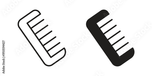 Hair brush icon concept. Glyph and line vector illustrations on white background