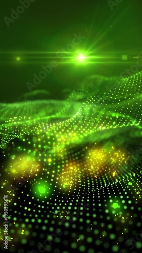 Abstract waves illuminated by neon light emit glamour and energy, creating a mesmerizing visual effect.
