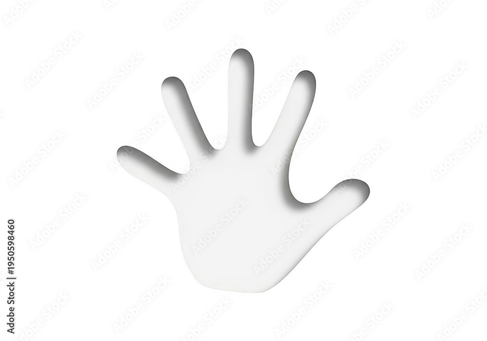 Obraz premium A simple outline of an open human hand with visible finger details