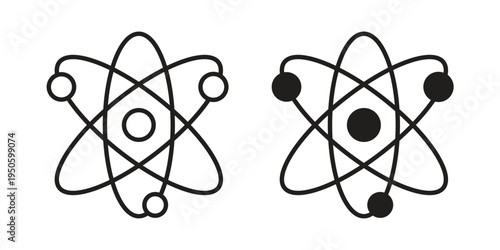 Physics icon concept. Glyph and line vector illustrations on white background