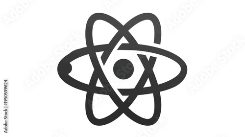 Stylized Atomic Structure Icon. Generic Science, Technology, and Engineering Symbol representing Physics, Chemistry, and Research.
