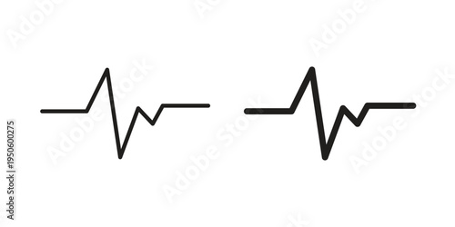 Pulse icon concept. Glyph and line vector illustrations on white background