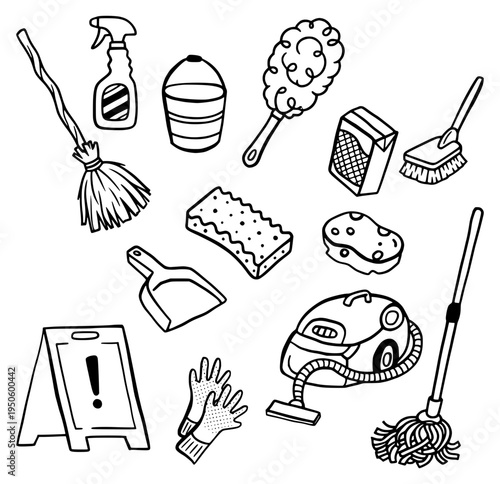 Cleaning tools and supplies set