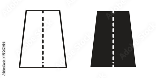 Road icon concept. Glyph and line vector illustrations on white background