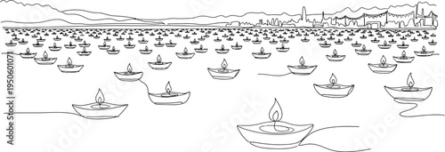 boats on a lake with city skyline