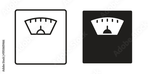Scale icon concept. Glyph and line vector illustrations on white background