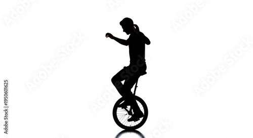 Man riding a unicycle in balance.