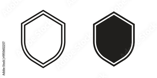 Shield icon concept. Glyph and line vector illustrations on white background