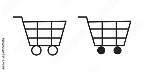 Shopping icon concept. Glyph and line vector illustrations on white background