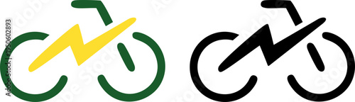 Electric Bicycle Lightning Energy Icon