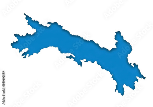 Geographic map outline of the state of florida with blue coloring