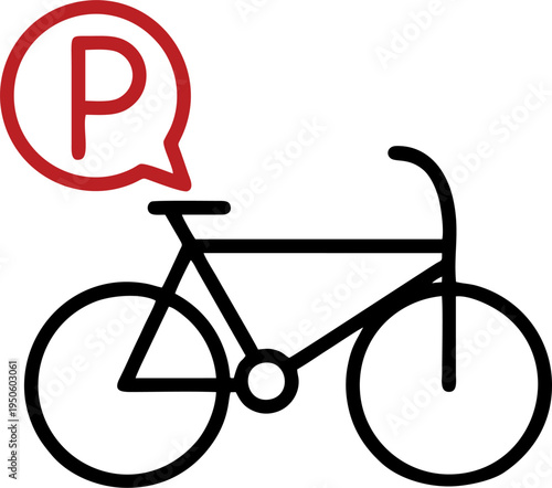 Bicycle Parking Sign Location Icon