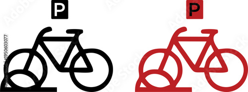 Bicycle Parking Sign Urban Bike Parking Symbol