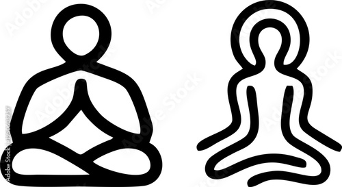 Meditation Yoga Lotus Pose Human Relaxation Icon