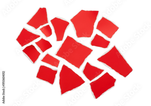 Geometric abstract design composed of interlocking red triangular shapes