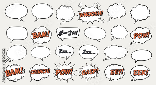 Comic Book Speech Bubbles and Sound Effects Collection