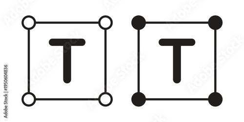 Text icon concept. Glyph and line vector illustrations on white background