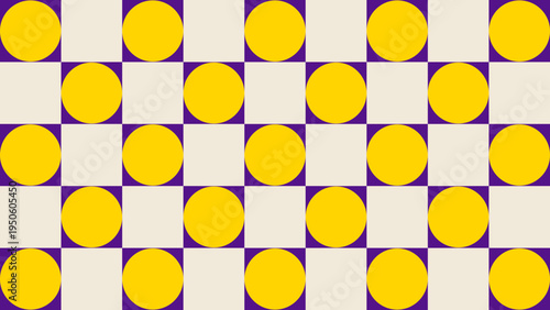 Geometric Pattern of Circles and Squares vector pattern background