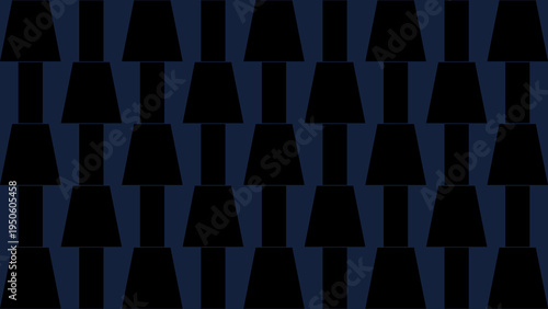 Geometric Pattern with Black Shapes on Blue Background vector pattern background